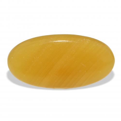 45.99 ct Golden Calcite Gemstone, Calcite Gem in Oval Cabochon Shape for Sale.