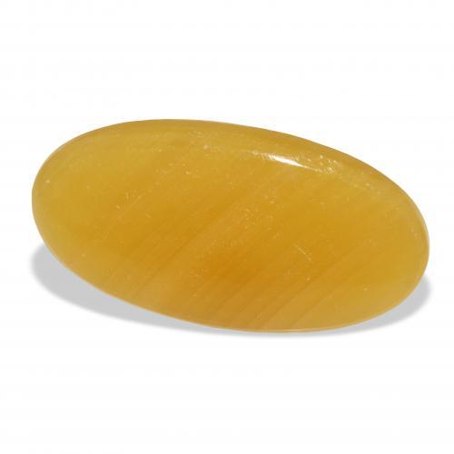 45.99 ct Golden Calcite Stone, Natural Calcite in Oval Cabochon Shape for Sale