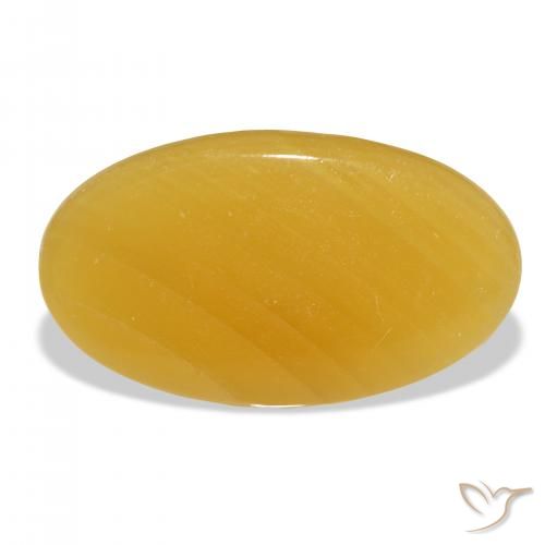 37.32ct Natural Golden-Orange Calcite, Oval, Translucent