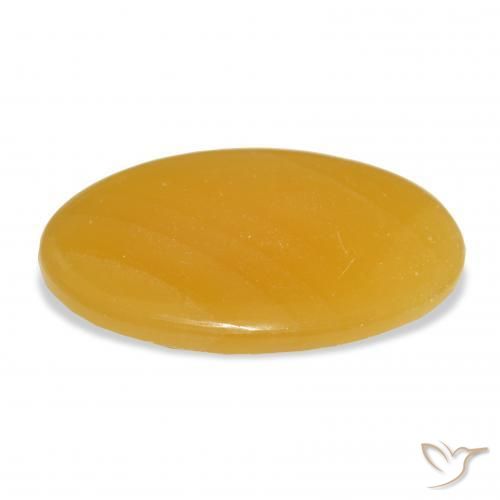 Calcite Gemstone in 38.8 x 23 mm Size for Sale, Calcite Stone in Golden-Orange Color