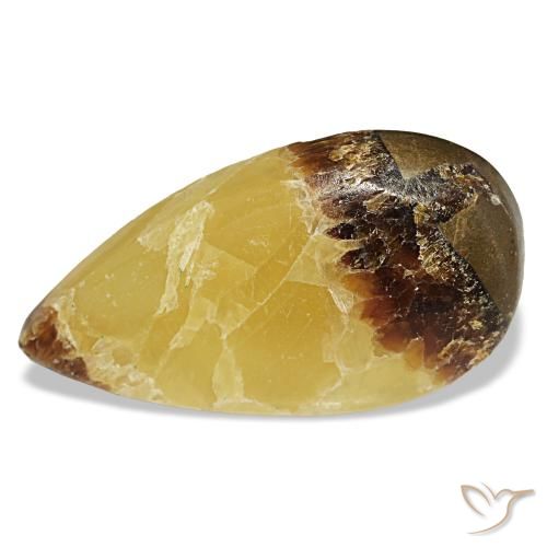 24.69 ct Multicolor Calcite Gemstone, Calcite Gem in Pear Cabochon Shape for Sale.