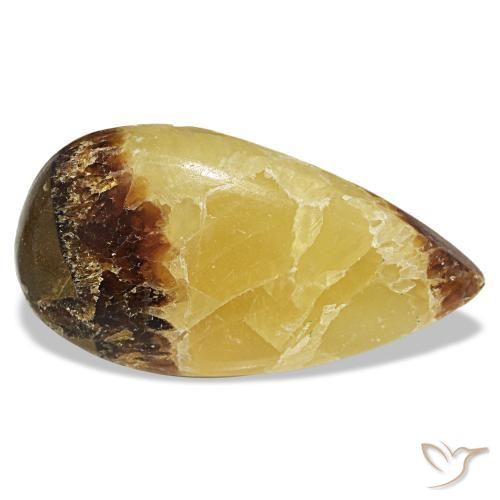 24.69 ct Multicolor Calcite Stone, Natural Calcite in Pear Cabochon Shape for Sale