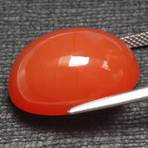 Carnelian Gemstone in 19.9 x 14.2 mm Size for Sale, Carnelian Stone in Red Orange Color
