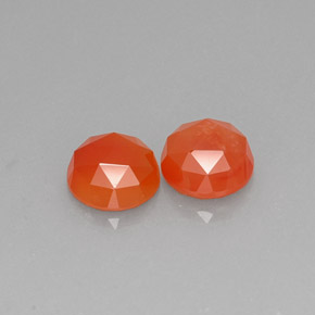 5.35 ct Orange Carnelian Gemstone, Carnelian Gem in Round Rose-Cut Shape for Sale.