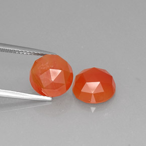 5.35 ct Orange Carnelian Stone, Natural Carnelian in Round Rose-Cut Shape for Sale