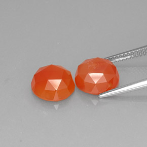 Carnelian Gemstone in 9 mm (calibrated) Size for Sale, Carnelian Stone in Orange Color