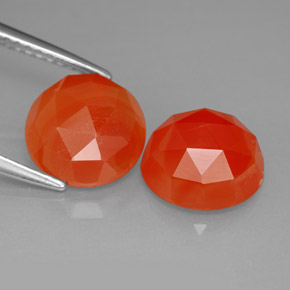 4.79 ct Orange Carnelian Stone, Natural Carnelian in Round Rose-Cut Shape for Sale