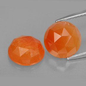 4.93 ct Orange Carnelian Stone, Natural Carnelian in Round Rose-Cut Shape for Sale