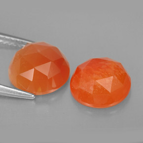 Carnelian Gemstone in 9 mm (calibrated) Size for Sale, Carnelian Stone in Orange Color