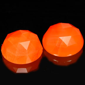 5.27 ct Orange Carnelian Stone, Natural Carnelian in Round Facet Shape for Sale