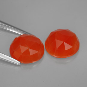 Carnelian Gemstone in 9 mm (calibrated) Size for Sale, Carnelian Stone in Orange Color