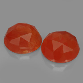 4.96 ct Orange Carnelian Gemstone, Carnelian Gem in Round Rose-Cut Shape for Sale.