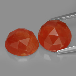 4.96 ct Orange Carnelian Stone, Natural Carnelian in Round Rose-Cut Shape for Sale