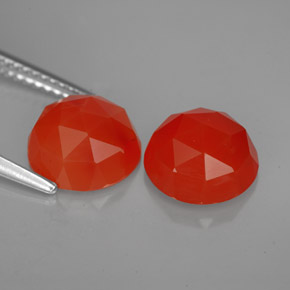 Carnelian Gemstone in 9 mm (calibrated) Size for Sale, Carnelian Stone in Red Orange Color
