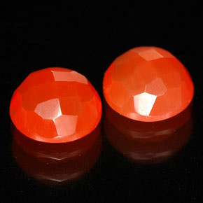 1.30 ct Orange Carnelian Gemstone, Carnelian Gem in Round Rose-Cut Shape for Sale.