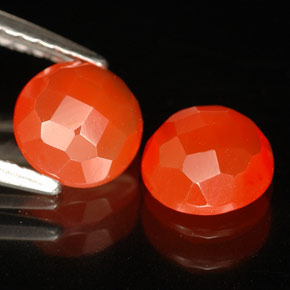 1.30 ct Orange Carnelian Stone, Natural Carnelian in Round Rose-Cut Shape for Sale