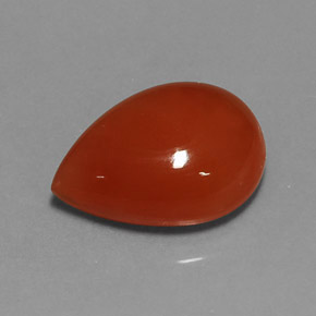 5.40 ct Orange Carnelian Stone, Natural Carnelian in Pear Cabochon Shape for Sale