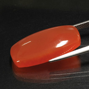 Carnelian Gemstone in 25.3 x 12.3 mm Size for Sale, Carnelian Stone in Red Orange Color