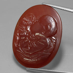 Carnelian Gemstone in 29.6 x 23.1 mm Size for Sale, Carnelian Stone in Brownish Red Color