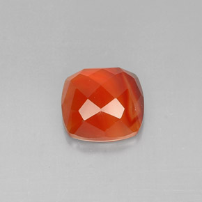 3.91 ct Orange Carnelian Stone, Natural Carnelian in Cushion Rose-Cut Shape for Sale