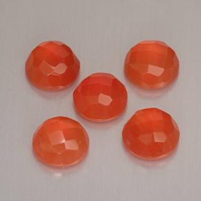 3.37 ct Orange Carnelian Stone, Natural Carnelian in Round Rose-Cut Shape for Sale
