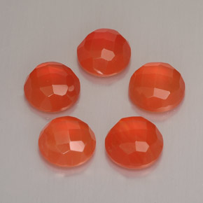 Carnelian Gemstone in 6 mm (calibrated) Size for Sale, Carnelian Stone in Red Orange Color