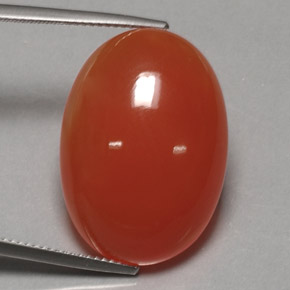 25.35 ct Orange Carnelian Stone, Natural Carnelian in Oval Cabochon Shape for Sale