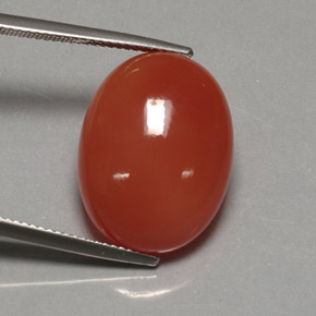 17.21 ct Orange Carnelian Stone, Natural Carnelian in Oval Cabochon Shape for Sale