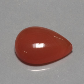13.63 ct Orange Carnelian Gemstone, Carnelian Gem in Pear Cabochon Shape for Sale.