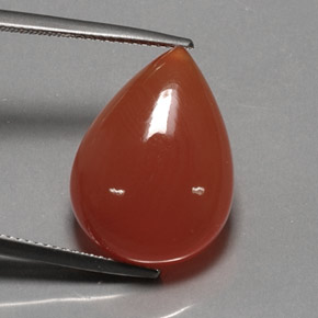 13.63 ct Orange Carnelian Stone, Natural Carnelian in Pear Cabochon Shape for Sale