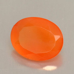 1.76 ct Orange Carnelian Gemstone, Carnelian Gem in Oval Facet Shape for Sale.