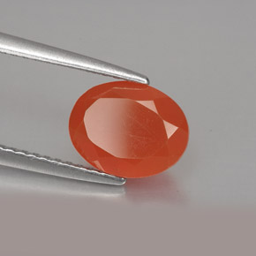 1.54 ct Orange Carnelian Stone, Natural Carnelian in Oval Facet Shape for Sale
