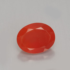 1.84 ct Orange Carnelian Gemstone, Carnelian Gem in Oval Facet Shape for Sale.