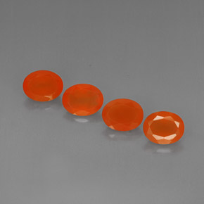 7.03 ct Orange Carnelian Gemstone, Carnelian Gem in Oval Facet Shape for Sale.