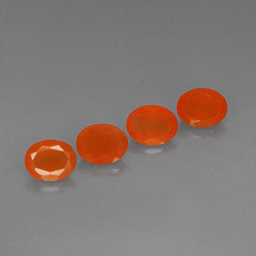 7.03 ct Orange Carnelian Stone, Natural Carnelian in Oval Facet Shape for Sale