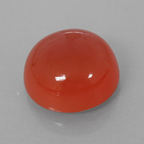 3.75 ct Orange Carnelian Gemstone, Carnelian Gem in Round Cabochon Shape for Sale.