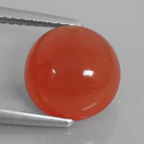 3.75 ct Orange Carnelian Stone, Natural Carnelian in Round Cabochon Shape for Sale