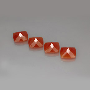 Carnelian Gemstone in 10 x 10 mm Size for Sale, Carnelian Stone in Red Orange Color
