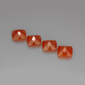 Carnelian Gemstone in 10 x 10 mm Size for Sale, Carnelian Stone in Red Orange Color