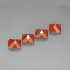 Carnelian Gemstone in 10 x 10 mm Size for Sale, Carnelian Stone in Red Orange Color