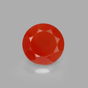 1.71 ct Orange Carnelian Gemstone, Carnelian Gem in Round Facet Shape for Sale.