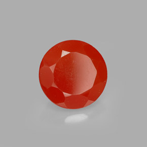 1.71 ct Orange Carnelian Stone, Natural Carnelian in Round Facet Shape for Sale