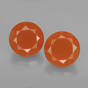 3.62 ct Orange Carnelian Gemstone, Carnelian Gem in Round Facet Shape for Sale.