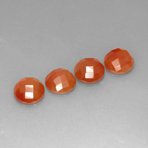 6.57 ct Orange Carnelian Stone, Natural Carnelian in Round Rose-Cut Shape for Sale