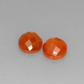 3.60 ct Orange Carnelian Gemstone, Carnelian Gem in Round Rose-Cut Shape for Sale.