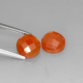 3.60 ct Orange Carnelian Stone, Natural Carnelian in Round Rose-Cut Shape for Sale
