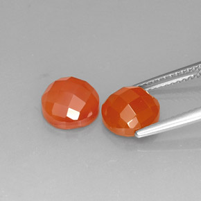 Carnelian Gemstone in 8 mm (calibrated) Size for Sale, Carnelian Stone in Orange Color