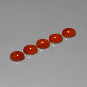 2.61 ct Orange Carnelian Stone, Natural Carnelian in Oval Cabochon Shape for Sale