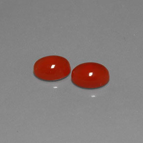 1.62 ct Orange Carnelian Stone, Natural Carnelian in Oval Cabochon Shape for Sale