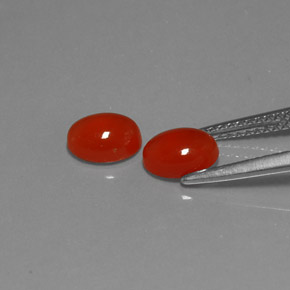 Carnelian Gemstone in 7 x 5 mm (calibrated) Size for Sale, Carnelian Stone in Red Orange Color